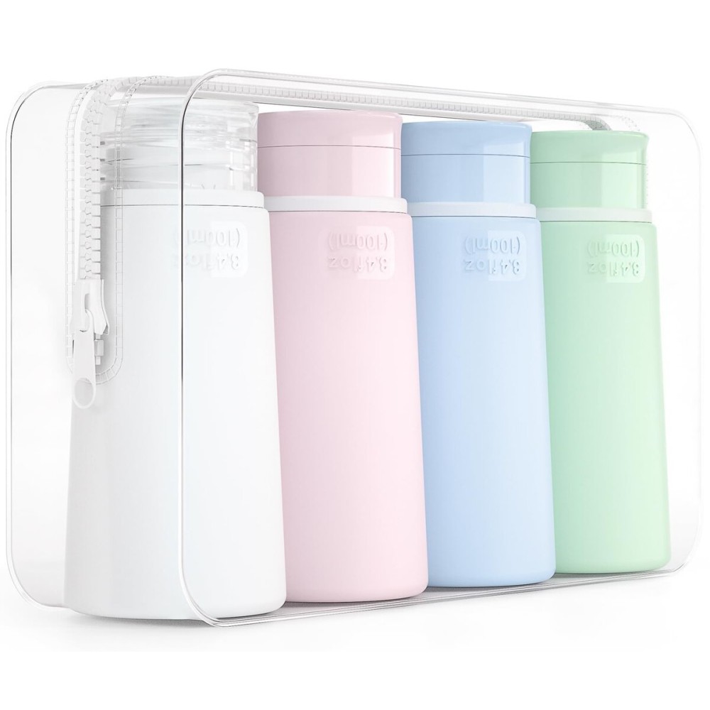 Valourgo Travel Bottles for Toiletries, Tsa Approved 3.4oz Portable Travel Bottles, BPA Free Leak Proof Travel Size Containers, Travel Accessories with Clear Toiletry Bag, Pink, White, Blue, Green Valourgo Travel Bottles for Toiletries, Tsa Approved 3.4oz Portable Travel Bottles, BPA Free Leak Proof Travel Size Containers, Travel Accessories with Clear Toiletry Bag, Pink, White, Blue, Green