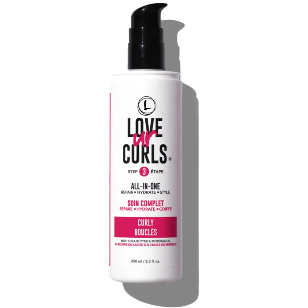 Love Ur Curls All in One Curl Cream Styler, Anti Frizz Curling Cream for Curly Hair, Repair, Define, Hydrate & Style with Shea Butter, 250mL Love Ur Curls All in One Curl Cream Styler, Anti Frizz Curling Cream for Curly Hair, Repair, Define, Hydrate & Style with Shea Butter, 250mL