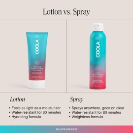 COOLA Organic Sunscreen SPF 50 Sunblock Spray, Dermatologist Tested Skin Care For Daily Protection, Vegan And Gluten Free, Guava Mango, 6 Fl Oz COOLA Organic Sunscreen SPF 50 Sunblock Spray, Dermatologist Tested Skin Care For Daily Protection, Vegan And Gluten Free, Guava Mango, 6 Fl Oz