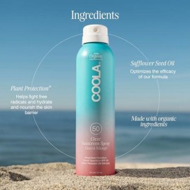 COOLA Organic Sunscreen SPF 50 Sunblock Spray, Dermatologist Tested Skin Care For Daily Protection, Vegan And Gluten Free, Guava Mango, 6 Fl Oz COOLA Organic Sunscreen SPF 50 Sunblock Spray, Dermatologist Tested Skin Care For Daily Protection, Vegan And Gluten Free, Guava Mango, 6 Fl Oz
