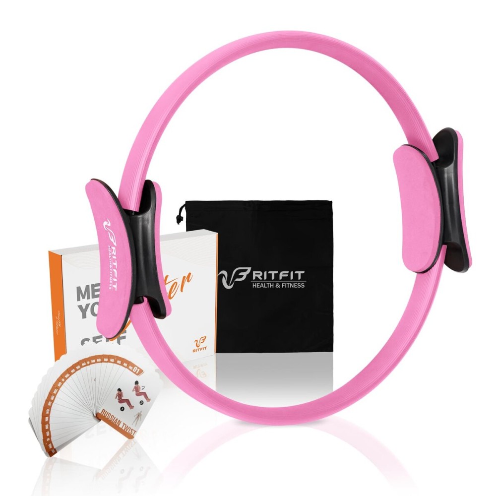 RitFit Pilates Ring Circle - 14 Inch Magic Fitness Circle for Toning Inner & Outer Thighs, Bonus Workout Guide Included (Pink) RitFit Pilates Ring Circle - 14 Inch Magic Fitness Circle for Toning Inner & Outer Thighs, Bonus Workout Guide Included (Pink)