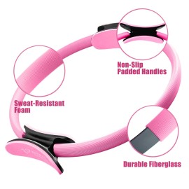 RitFit Pilates Ring Circle - 14 Inch Magic Fitness Circle for Toning Inner & Outer Thighs, Bonus Workout Guide Included (Pink) RitFit Pilates Ring Circle - 14 Inch Magic Fitness Circle for Toning Inner & Outer Thighs, Bonus Workout Guide Included (Pink)