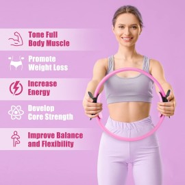 RitFit Pilates Ring Circle - 14 Inch Magic Fitness Circle for Toning Inner & Outer Thighs, Bonus Workout Guide Included (Pink) RitFit Pilates Ring Circle - 14 Inch Magic Fitness Circle for Toning Inner & Outer Thighs, Bonus Workout Guide Included (Pink)