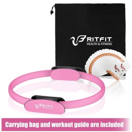 RitFit Pilates Ring Circle - 14 Inch Magic Fitness Circle for Toning Inner & Outer Thighs, Bonus Workout Guide Included (Pink) RitFit Pilates Ring Circle - 14 Inch Magic Fitness Circle for Toning Inner & Outer Thighs, Bonus Workout Guide Included (Pink)