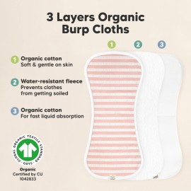 Organic Burp Cloths Baby Boy & Girl - 5-Pack Super Absorbent Cotton Burping Cloths for Babies, Soft & Plush Newborn Spit Up Rags, Infant Towels for Milk Spit Up, Unisex, Large 21 x 10 (Sweet Charm) Organic Burp Cloths Baby Boy & Girl - 5-Pack Super Absorbent Cotton Burping Cloths for Babies, Soft & Plush Newborn Spit Up Rags, Infant Towels for Milk Spit Up, Unisex, Large 21 x 10 (Sweet Charm)