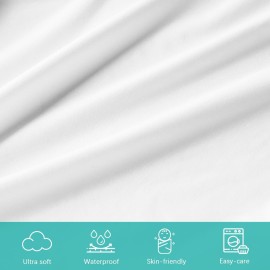 Changing Pad Cover Waterproof, 2 Pack Diaper Change Table Sheets for Baby Boys Girls, Fitted Cradle Sheets for 32x16 Contoured Pad, Breathable & Ultra Soft, White Changing Pad Cover Waterproof, 2 Pack Diaper Change Table Sheets for Baby Boys Girls, Fitted Cradle Sheets for 32x16 Contoured Pad, Breathable & Ultra Soft, White