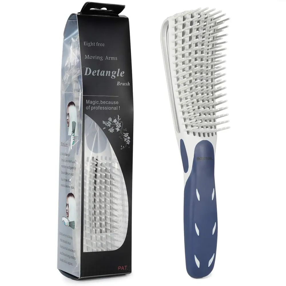 BESTOOL Detangling Brush for Curly and Natural Black Hair, Afro 3/4abc Texture, Faster and Easier Detangling of Wet or Dry Hair with No Pain (Blue) BESTOOL Detangling Brush for Curly and Natural Black Hair, Afro 3/4abc Texture, Faster and Easier Detangling of Wet or Dry Hair with No Pain (Blue)