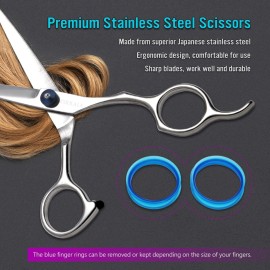 COOLALA Stainless Steel Hair Cutting Scissors 6.5 Inch Hairdressing Razor Shears Professional Salon Barber Haircut Scissors, One Comb Included, Home Use for Man Woman Adults Kids Babies COOLALA Stainless Steel Hair Cutting Scissors 6.5 Inch Hairdressing Razor Shears Professional Salon Barber Haircut Scissors, One Comb Included, Home Use for Man Woman Adults Kids Babies