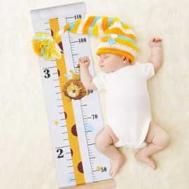 Baby Height Growth Chart, Canvas Height Chart for Kids Baby Child Toddler Boys Girls, Wood Growth Chart for Wall Room Nursery Decor, Hangable and Removable Waterproof Measuring Wall Ruler for Bathroom