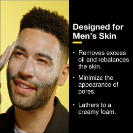 Lumin Charcoal Face Wash for Men Skincare - Daily Detox, Hydrating Face Cleanser, Removes Impurities, Exfoliates, Unclogs Pores, Controls Oil, Soothes Irritation, All Skin Types, 2 Pack