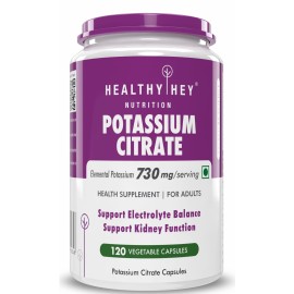 HealthyHey Nutrition Potassium Citrate 730mg - Vegetable Capsules 120 Count (Pack of 1) HealthyHey Nutrition Potassium Citrate 730mg - Vegetable Capsules 120 Count (Pack of 1)