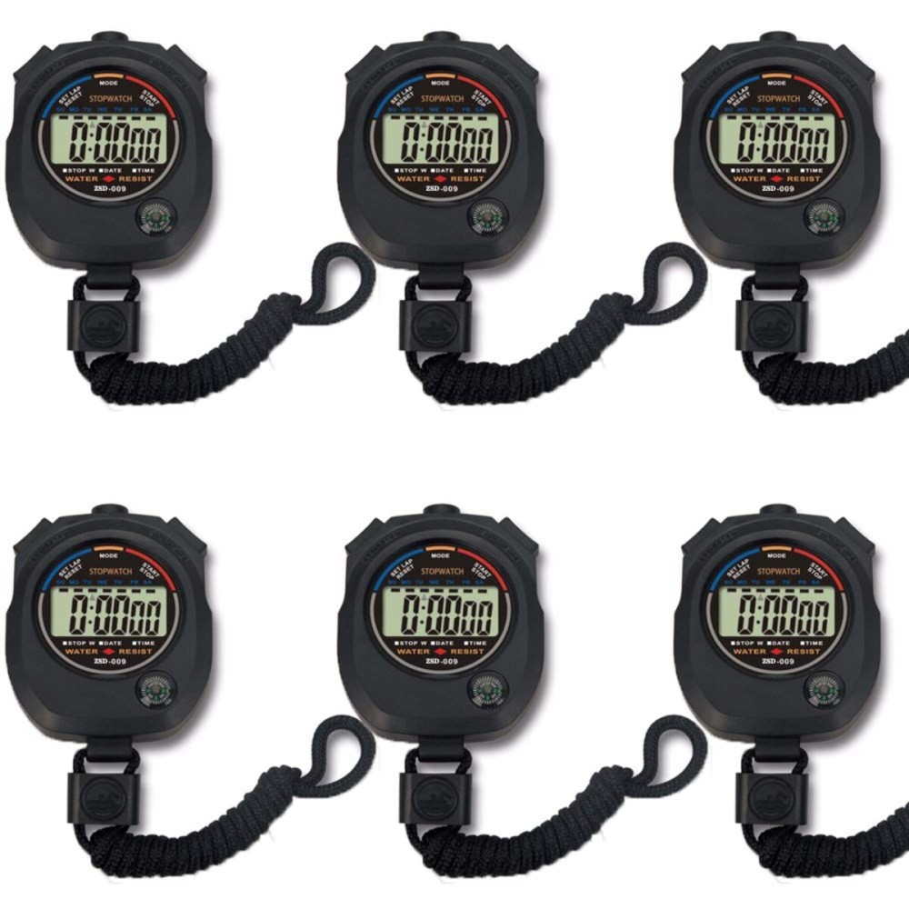 6 Pack Multi-Function Electronic Digital Sport Stopwatch Timer, Large Display with Date Time and Alarm Function,Suitable for Sports Coaches Fitness Coaches and Referees 6 Pack Multi-Function Electronic Digital Sport Stopwatch Timer, Large Display with Date Time and Alarm Function,Suitable for Sports Coaches Fitness Coaches and Referees