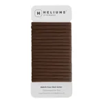 Heliums Thin Seamless Hair Ties - Dark Brown - 6mm Nylon No Damage Ponytail Holders, 1.75 Inch, Medium Hold for Thin to Normal Hair - 18 Pack