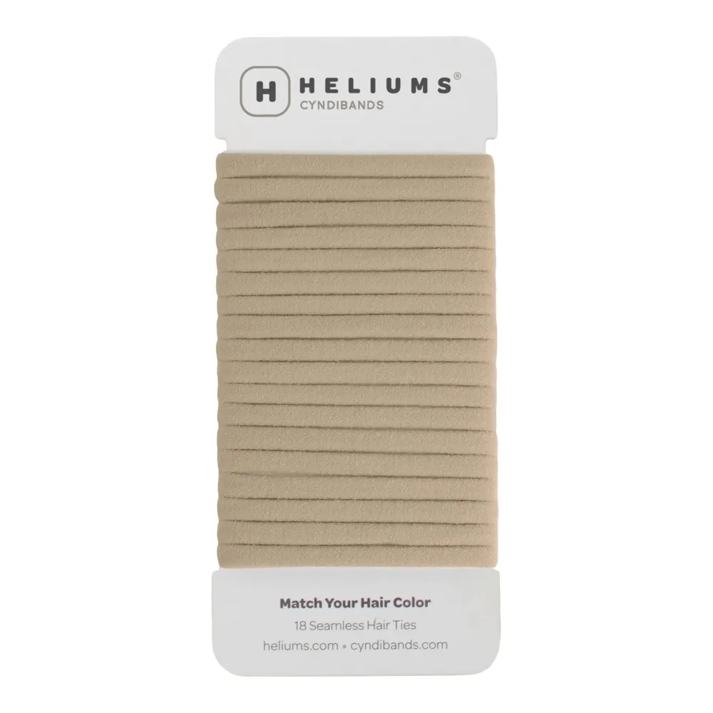 Heliums Thin Seamless Hair Ties - Sandy Blonde - 6mm Nylon No Damage Ponytail Holders, 1.75 Inch, Medium Hold for Thin to Normal Hair - 18 Pack Heliums Thin Seamless Hair Ties - Sandy Blonde - 6mm Nylon No Damage Ponytail Holders, 1.75 Inch, Medium Hold for Thin to Normal Hair - 18 Pack