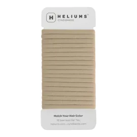 Heliums Thin Seamless Hair Ties - Sandy Blonde - 6mm Nylon No Damage Ponytail Holders, 1.75 Inch, Medium Hold for Thin to Normal Hair - 18 Pack