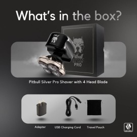 Skull Shaver Pitbull Silver PRO: Electric Head Shaver for Men, Wet & Dry Bald Head Shaver with Ergonomic Design - Perfect Grooming for Men Skull Shaver Pitbull Silver PRO: Electric Head Shaver for Men, Wet & Dry Bald Head Shaver with Ergonomic Design - Perfect Grooming for Men