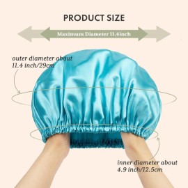 AmazerBath Shower Cap for Women, 4 PCS Double Waterproof Layers Shower Hair Caps, Elastic and Reusable Hair Cap, Environmental Protection Bathing Hat for Women Men Kids