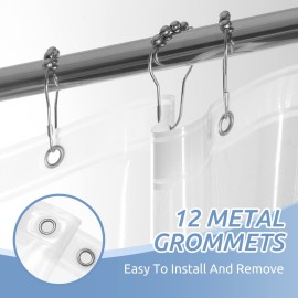 downluxe Waterproof Clear Shower Curtain Liner - PEVA Lightweight Plastic Shower Liner with 3 Magnets, Shower Curtains for Bathroom, 72 x 72, Clear downluxe Waterproof Clear Shower Curtain Liner - PEVA Lightweight Plastic Shower Liner with 3 Magnets, Shower Curtains for Bathroom, 72 x 72, Clear