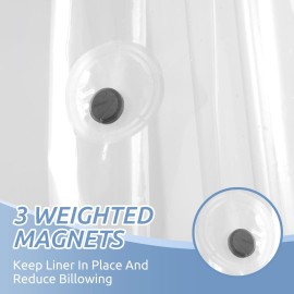 downluxe Waterproof Clear Shower Curtain Liner - PEVA Lightweight Plastic Shower Liner with 3 Magnets, Shower Curtains for Bathroom, 72 x 72, Clear downluxe Waterproof Clear Shower Curtain Liner - PEVA Lightweight Plastic Shower Liner with 3 Magnets, Shower Curtains for Bathroom, 72 x 72, Clear