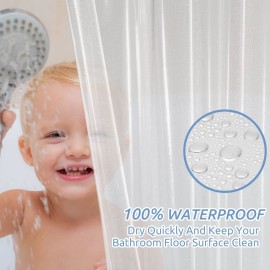 downluxe Waterproof Clear Shower Curtain Liner - PEVA Lightweight Plastic Shower Liner with 3 Magnets, Shower Curtains for Bathroom, 72 x 72, Clear downluxe Waterproof Clear Shower Curtain Liner - PEVA Lightweight Plastic Shower Liner with 3 Magnets, Shower Curtains for Bathroom, 72 x 72, Clear