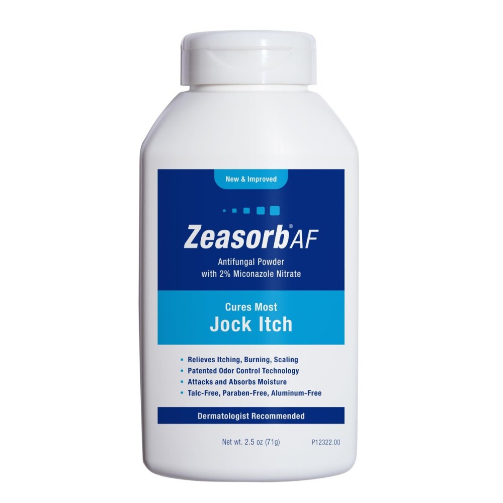 Zeasorb Super Absorbent Antifungal Treatment Powder for Jock Itch, Dermatologist Recommended, Attacks & Absorbs Moisture, Patented Odor Control Technology, with Bentonite Clay and Aloe, 2.5 oz bottle Zeasorb Super Absorbent Antifungal Treatment Powder for Jock Itch, Dermatologist Recommended, Attacks & Absorbs Moisture, Patented Odor Control Technology, with Bentonite Clay and Aloe, 2.5 oz bottle