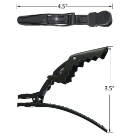 12Pcs Hair Clips for Styling Sectioning - Wide Teeth Double Hinged Design Professional Salon Quality Alligator Hair Clips (black)