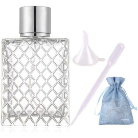 JJKMALL 100ML 3.4oz Glass Spray Bottles for Essential Oils, Perfumes, Empty Clear Mist Spray Bottle with Silver Aluminum Sprayer - (1Pack) 1pc Funnel Filler 1PC 3ml Dropper 1pc Storage Gift Bag JJKMALL 100ML 3.4oz Glass Spray Bottles for Essential Oils, Perfumes, Empty Clear Mist Spray Bottle with Silver Aluminum Sprayer - (1Pack) 1pc Funnel Filler 1PC 3ml Dropper 1pc Storage Gift Bag