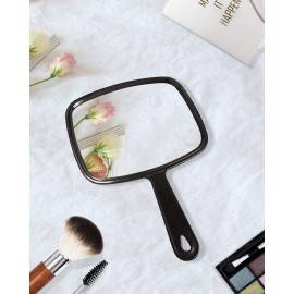 PROTECLE Hand Mirror, 10.3 L x 7.4 W Salon Barber Hairdressing Handheld Mirror with Handle, Square Black PROTECLE Hand Mirror, 10.3 L x 7.4 W Salon Barber Hairdressing Handheld Mirror with Handle, Square Black