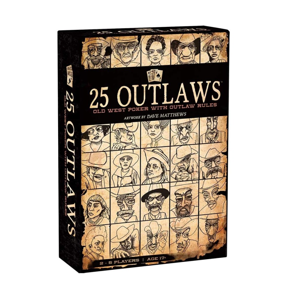 Buffalo Games - 25 Outlaws - Modern Twist on Classic Poker - Texas Hold \'Em - Bluff, Lie, Cheat, Steal - Great for Adult Game Night