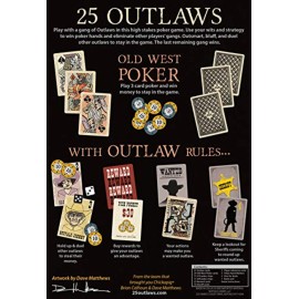 Buffalo Games - 25 Outlaws - Modern Twist on Classic Poker - Texas Hold \'Em - Bluff, Lie, Cheat, Steal - Great for Adult Game Night