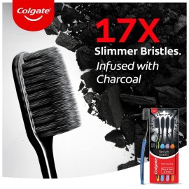 Colgate Slim Soft Charcoal Toothbrush (Buy 2 Get 2 Free) - 4 Pcs Colgate Slim Soft Charcoal Toothbrush (Buy 2 Get 2 Free) - 4 Pcs