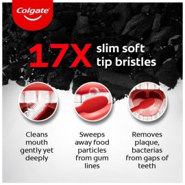 Colgate Slim Soft Charcoal Toothbrush (Buy 2 Get 2 Free) - 4 Pcs Colgate Slim Soft Charcoal Toothbrush (Buy 2 Get 2 Free) - 4 Pcs