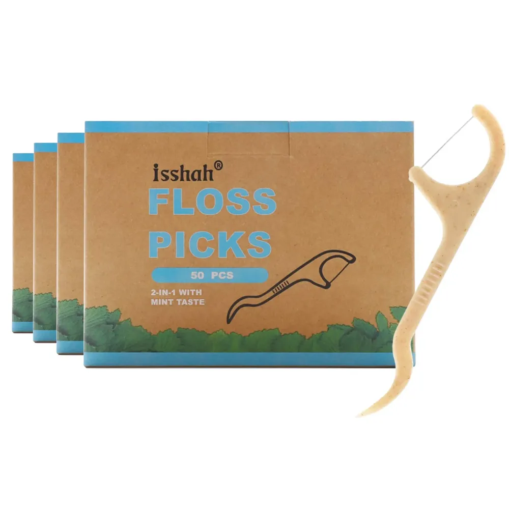 Natural Dental Floss Picks - 200 Count - PETA Approved, BPA Free, Vegan, Sustainable, Eco Friendly, Natural Dental Flossers by Isshah (Mint) Natural Dental Floss Picks - 200 Count - PETA Approved, BPA Free, Vegan, Sustainable, Eco Friendly, Natural Dental Flossers by Isshah (Mint)