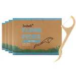 Natural Dental Floss Picks - 200 Count - PETA Approved, BPA Free, Vegan, Sustainable, Eco Friendly, Natural Dental Flossers by Isshah (Mint)
