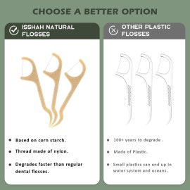 Natural Dental Floss Picks - 200 Count - PETA Approved, BPA Free, Vegan, Sustainable, Eco Friendly, Natural Dental Flossers by Isshah (Mint) Natural Dental Floss Picks - 200 Count - PETA Approved, BPA Free, Vegan, Sustainable, Eco Friendly, Natural Dental Flossers by Isshah (Mint)