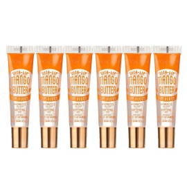 Ruby Kisses Broadway Vita-Lip Clear Lip Gloss (Mango Butter 6 Pack), Ultra-Hydrating & Soothing Formula with Multi-Vitamin Oils, High-Shine Non-Sticky Finish, Nourishing Glossy Lip Balm Softens Skin