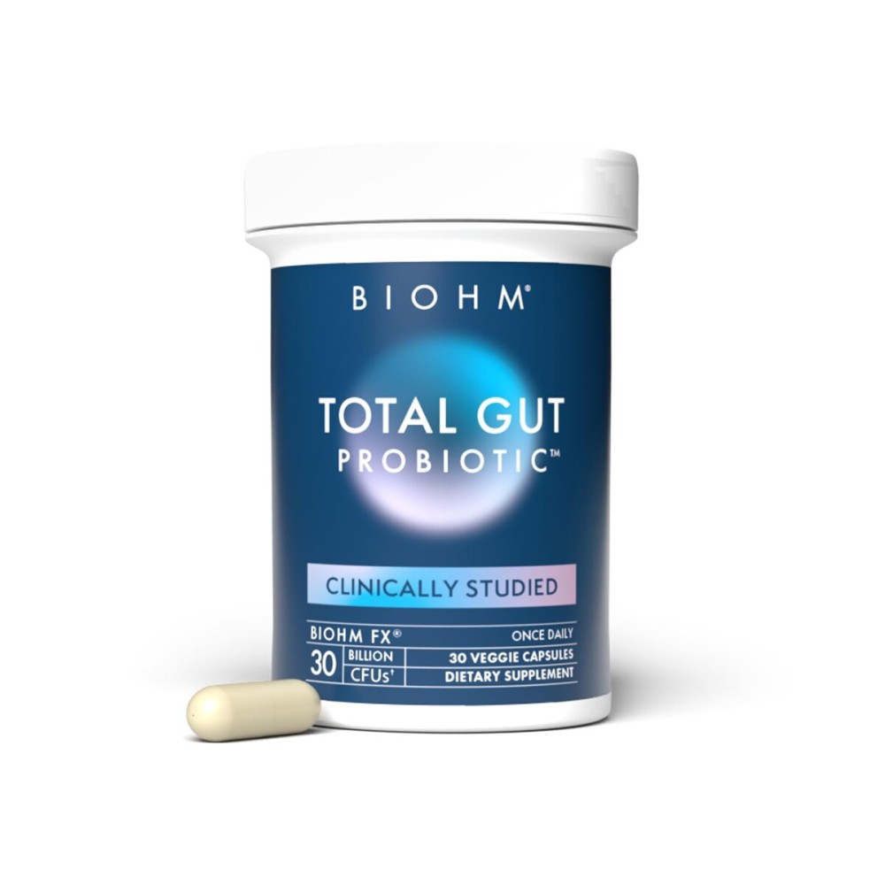 BIOHM Total Probiotic, 30 Billion CFU Daily Probiotics for Women & Men (30 Count) Helps Reduce Occasional Gas & Bloating, Supports Digestion & Total Gut Health, Non-GMO, Vegan BIOHM Total Probiotic, 30 Billion CFU Daily Probiotics for Women & Men (30 Count) Helps Reduce Occasional Gas & Bloating, Supports Digestion & Total Gut Health, Non-GMO, Vegan