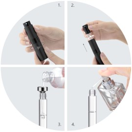 Lil Ray 8ml Portable Mini Perfume Atomizer(4 PCS)?Refilable Empty Small Spray Bottle for Travel, Twist Tpye Pocket Cologne Sprayer (Matte Black) Lil Ray 8ml Portable Mini Perfume Atomizer(4 PCS)?Refilable Empty Small Spray Bottle for Travel, Twist Tpye Pocket Cologne Sprayer (Matte Black)
