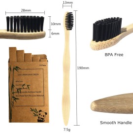Goaycer Eco Friendly Bamboo Toothbrush, 10Pack Medium Firm Bristles Biodegradable Bulk Wooden Toothbrushes Goaycer Eco Friendly Bamboo Toothbrush, 10Pack Medium Firm Bristles Biodegradable Bulk Wooden Toothbrushes