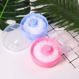 Arroyner 2Pcs Baby Body Cosmetic Powder Puff Body Powder Puff and Container Case (Pink and Blue) (2pcs)