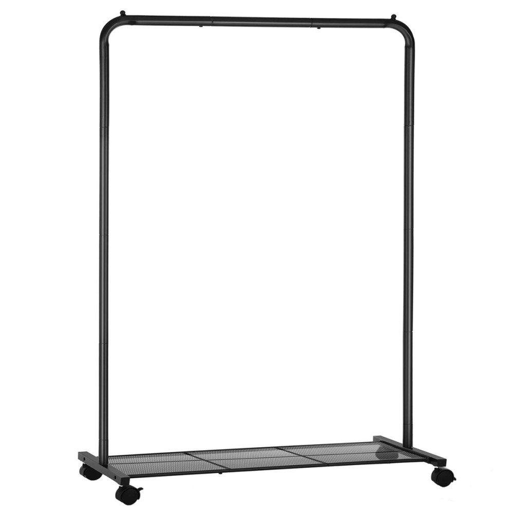 SONGMICS Clothes Rack with Wheels, Clothing Rack for Hanging Clothes, 25.4 mm Metal Garment Rack with Dense Mesh Storage Shelf, 110 lb Load Capacity, 2 Brakes, Black UHSR25BK SONGMICS Clothes Rack with Wheels, Clothing Rack for Hanging Clothes, 25.4 mm Metal Garment Rack with Dense Mesh Storage Shelf, 110 lb Load Capacity, 2 Brakes, Black UHSR25BK