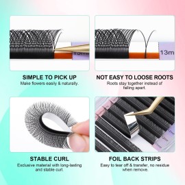 NAGARAKU YY Eyelash Extensions Supplies Y Lash 4D Easy Fan Russian Volume Crisscross YY Eyelashes Handwoven Y Shaped Mesh Wispy Clusters 12 Rows Pre Fanned Eye Lashes Black - 0.07mm D Curl 8-15mm Mix NAGARAKU YY Eyelash Extensions Supplies Y Lash 4D Easy Fan Russian Volume Crisscross YY Eyelashes Handwoven Y Shaped Mesh Wispy Clusters 12 Rows Pre Fanned Eye Lashes Black - 0.07mm D Curl 8-15mm Mix