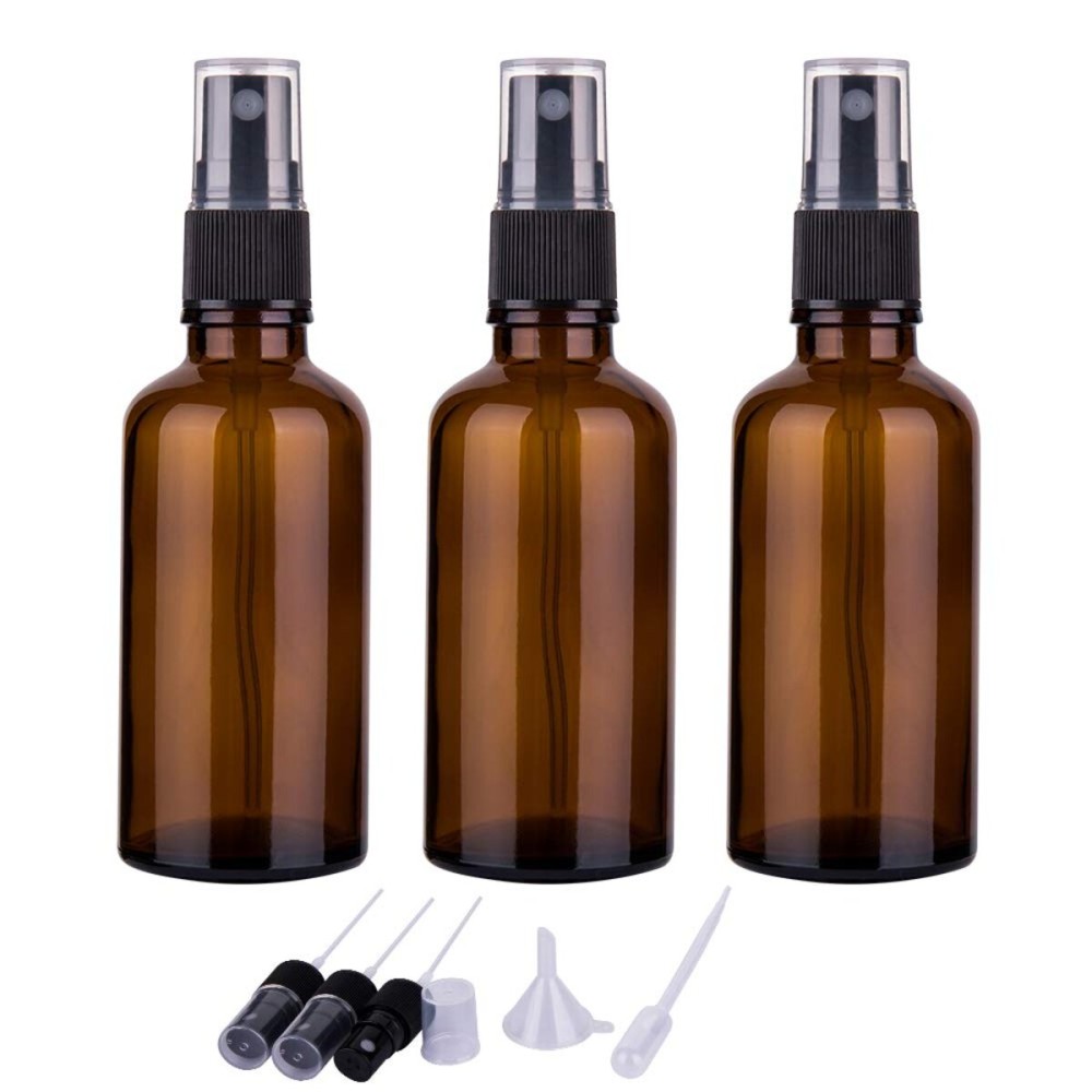 2oz Amber Glass Spray Bottles for Essential Oils, Small Empty Spray Bottle, Fine Mist Spray, Set of 3 2oz Amber Glass Spray Bottles for Essential Oils, Small Empty Spray Bottle, Fine Mist Spray, Set of 3