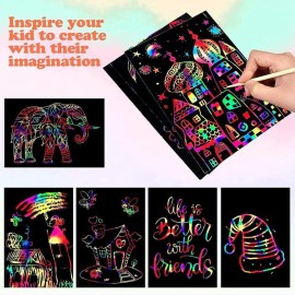Mocoosy 60 Pcs Rainbow Scratch Art Paper for Kids, Magic Scratch Paper Set Art and Craft Kit, Black Scratch Sheets for Party Game Activities Birthday Gifts Toys Girls Boys 3 4 5 6 7 8 9 10 Years Old Mocoosy 60 Pcs Rainbow Scratch Art Paper for Kids, Magic Scratch Paper Set Art and Craft Kit, Black Scratch Sheets for Party Game Activities Birthday Gifts Toys Girls Boys 3 4 5 6 7 8 9 10 Years Old