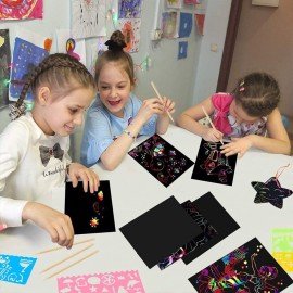 Mocoosy 60 Pcs Rainbow Scratch Art Paper for Kids, Magic Scratch Paper Set Art and Craft Kit, Black Scratch Sheets for Party Game Activities Birthday Gifts Toys Girls Boys 3 4 5 6 7 8 9 10 Years Old Mocoosy 60 Pcs Rainbow Scratch Art Paper for Kids, Magic Scratch Paper Set Art and Craft Kit, Black Scratch Sheets for Party Game Activities Birthday Gifts Toys Girls Boys 3 4 5 6 7 8 9 10 Years Old