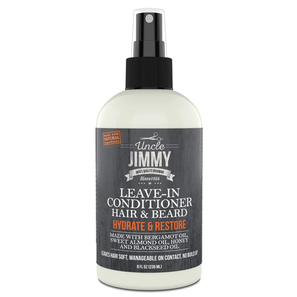 Uncle Jimmy Products Leave-In Conditioner for Healthy Beard Growth, Softening Hair, Hydrating Skin, and Eliminating Dandruff - 8 Fl Oz Uncle Jimmy Products Leave-In Conditioner for Healthy Beard Growth, Softening Hair, Hydrating Skin, and Eliminating Dandruff - 8 Fl Oz