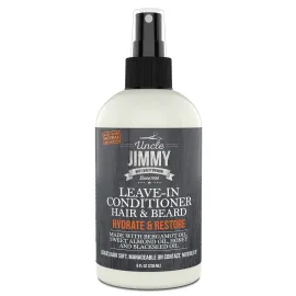 Uncle Jimmy Products Leave-In Conditioner for Healthy Beard Growth, Softening Hair, Hydrating Skin, and Eliminating Dandruff - 8 Fl Oz