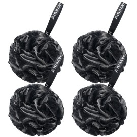 AmazerBath Loofah Sponge 75g/Piece, Loofah for Men Body Scrubber - Bath Sponge Loofa Set of 4 Black (Large) AmazerBath Loofah Sponge 75g/Piece, Loofah for Men Body Scrubber - Bath Sponge Loofa Set of 4 Black (Large)