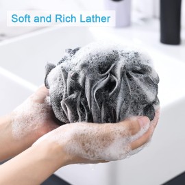 AmazerBath Loofah Sponge 75g/Piece, Loofah for Men Body Scrubber - Bath Sponge Loofa Set of 4 Black (Large) AmazerBath Loofah Sponge 75g/Piece, Loofah for Men Body Scrubber - Bath Sponge Loofa Set of 4 Black (Large)