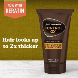 Just For Men Control GX Grey Reducing 2-in-1 Shampoo and Conditioner, Gradual Hair Color with Keratin for Stronger Thicker and Healthier Looking Hair, 4 Fl Oz - Pack of 1 (Packaging May Vary) Just For Men Control GX Grey Reducing 2-in-1 Shampoo and Conditioner, Gradual Hair Color with Keratin for Stronger Thicker and Healthier Looking Hair, 4 Fl Oz - Pack of 1 (Packaging May Vary)